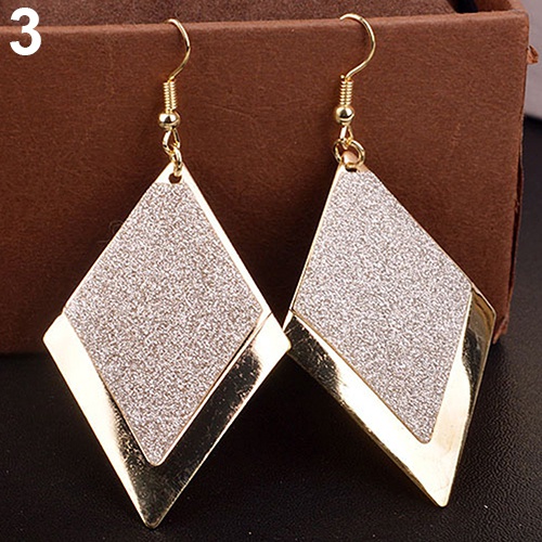 Cặp khuyên tai hợp kim hình thoi sang trọng quý phái dành cho nữ