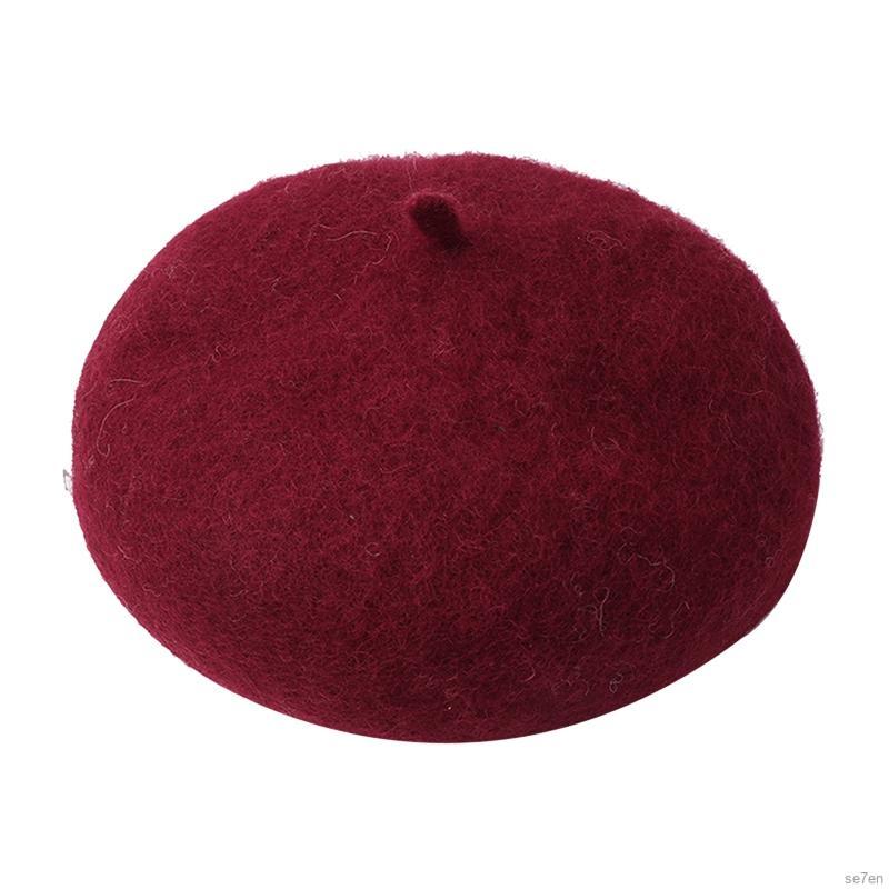 Mũ beret màu trơn dễ phối đồ thời trang thu đông xinh xắn dành cho bé gái 2-4 tuổi