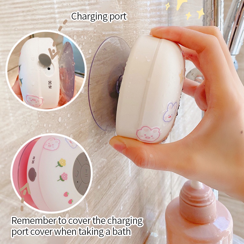 Etronik Không dây bluetooth không dây hút âm thanh phòng tắm siêu trầm mini nghe bài hát loa di động quà tặng dễ thương