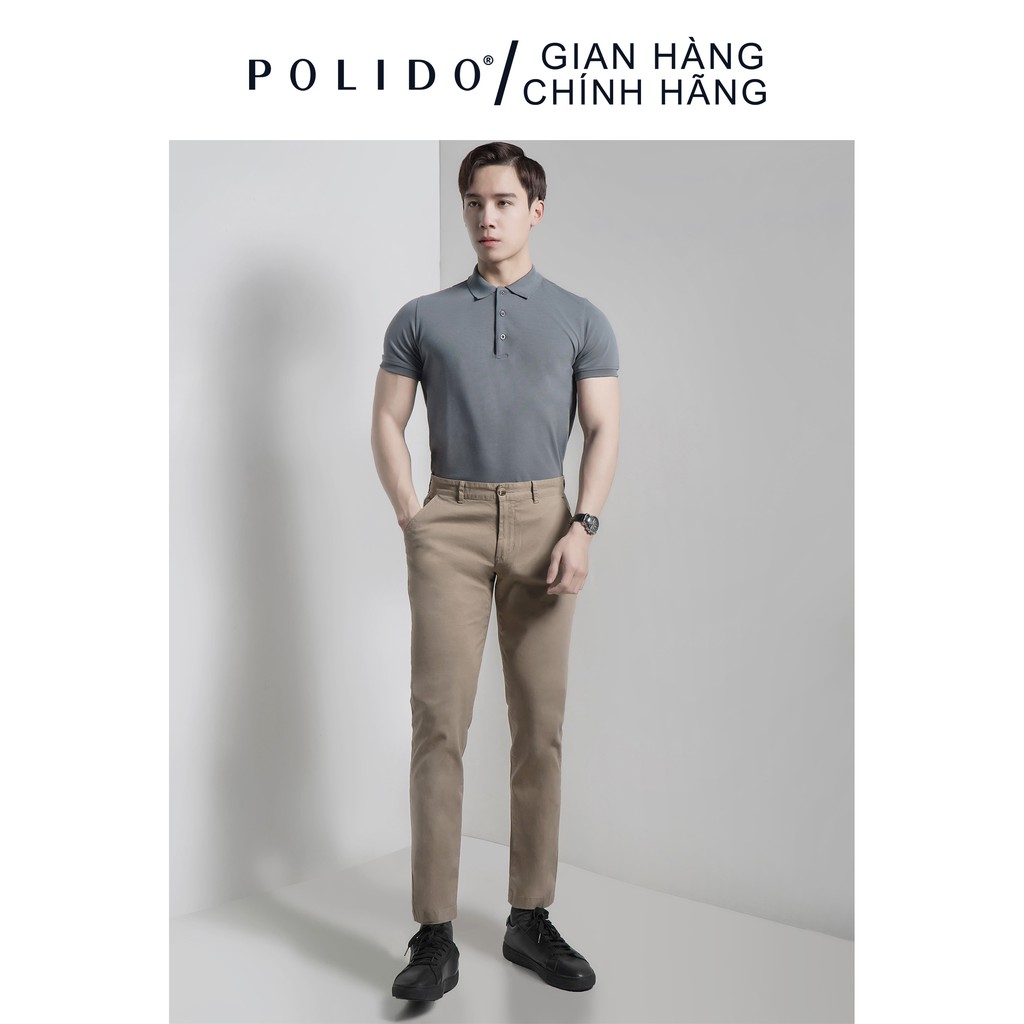 Áo Polo Nam CEFFYLO Màu Xám Vải Cotton 100% Co Giãn Form Slimfit Ôm Nhẹ Tôn Dáng