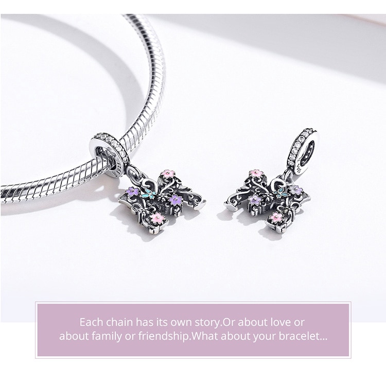 Bamoer Vòng Tay bạc 925 Mặt Hình Chữ M Phong Cách Cổ Điển SCC1274