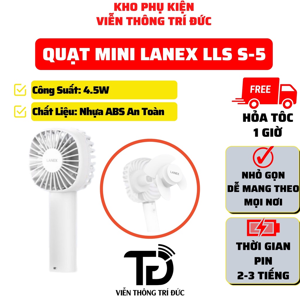 Quạt Mini Tích Điện Cầm Tay Ho.co F11 &amp; Lanex LLS-F01 &amp; LLS S-5 - HOT 2020 Quạt Gió 3 Mức Độ-Pin Bền Nhỏ Gọn - Linh Hoạt