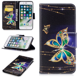Casing iPhone 7/8/7 Plus/8 Plus beautiful painted leather phone case