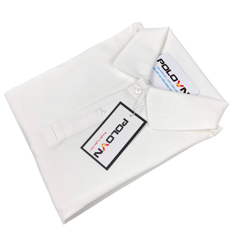 Áo thun Polo nam cổ bẻ Basic màu Trắng , vải cá sấu - không xù lông, không ra màu, thấm hút mồ hôi, form regular fit