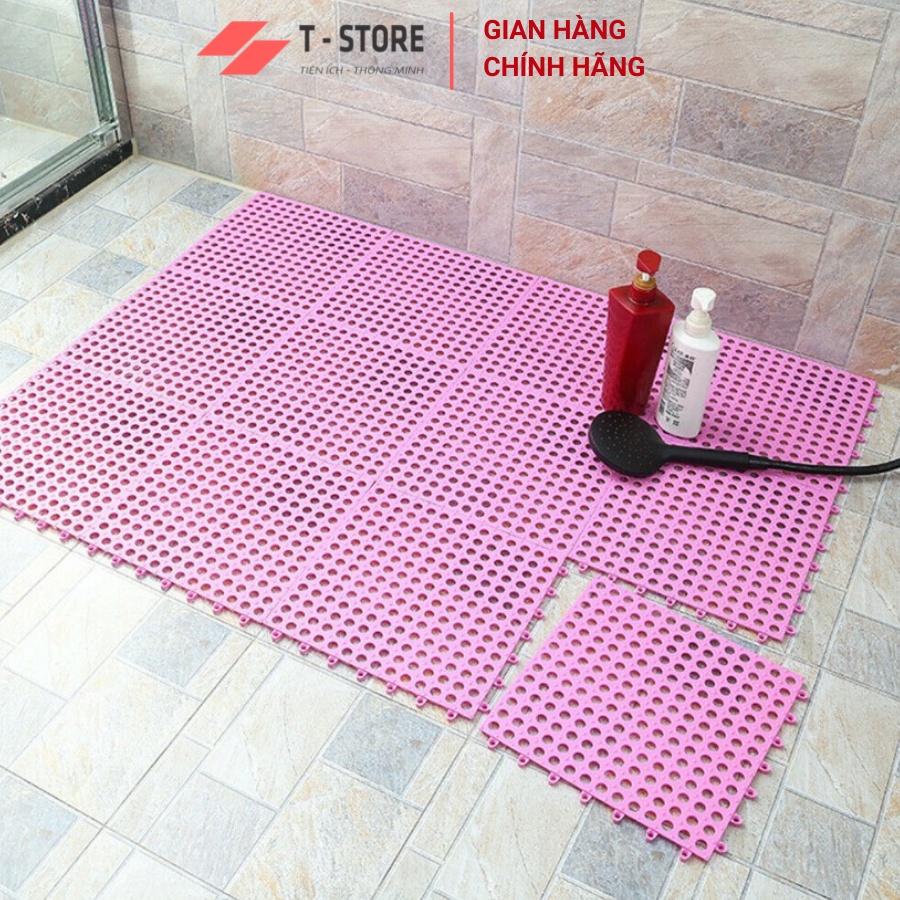 Tấm Lót Sàn Nhà Tắm T.STORE / Thảm Nhựa Lỗ lót sàn, Miếng thảm Chống Trơn nhà vệ sinh