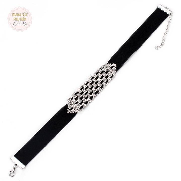 Chocker vòng cố nữ dây đơn phối đá nhân tạo lấp lánh cực xinh DC74