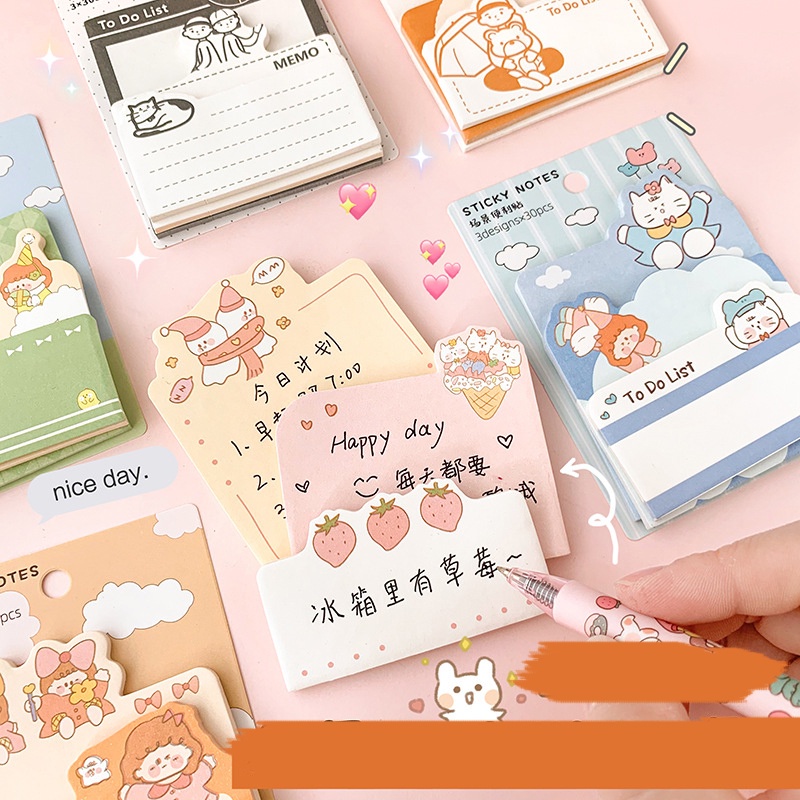 Tập Giấy Ghi Chú Họa Tiết Thỏ Hoạt Hình Dễ Thương