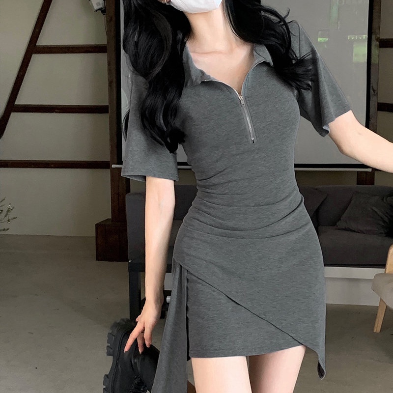 Đầm PERTY ôm dáng cổ polo phong cách Hàn Quốc dành cho nữ