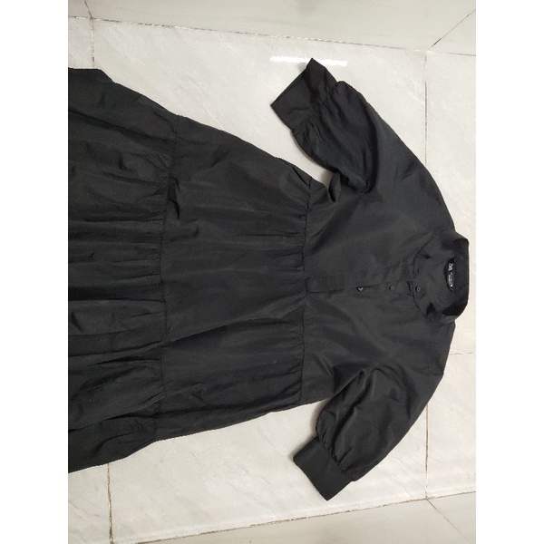 Đầm Poplin Zara chính hãng tay phồng size XS