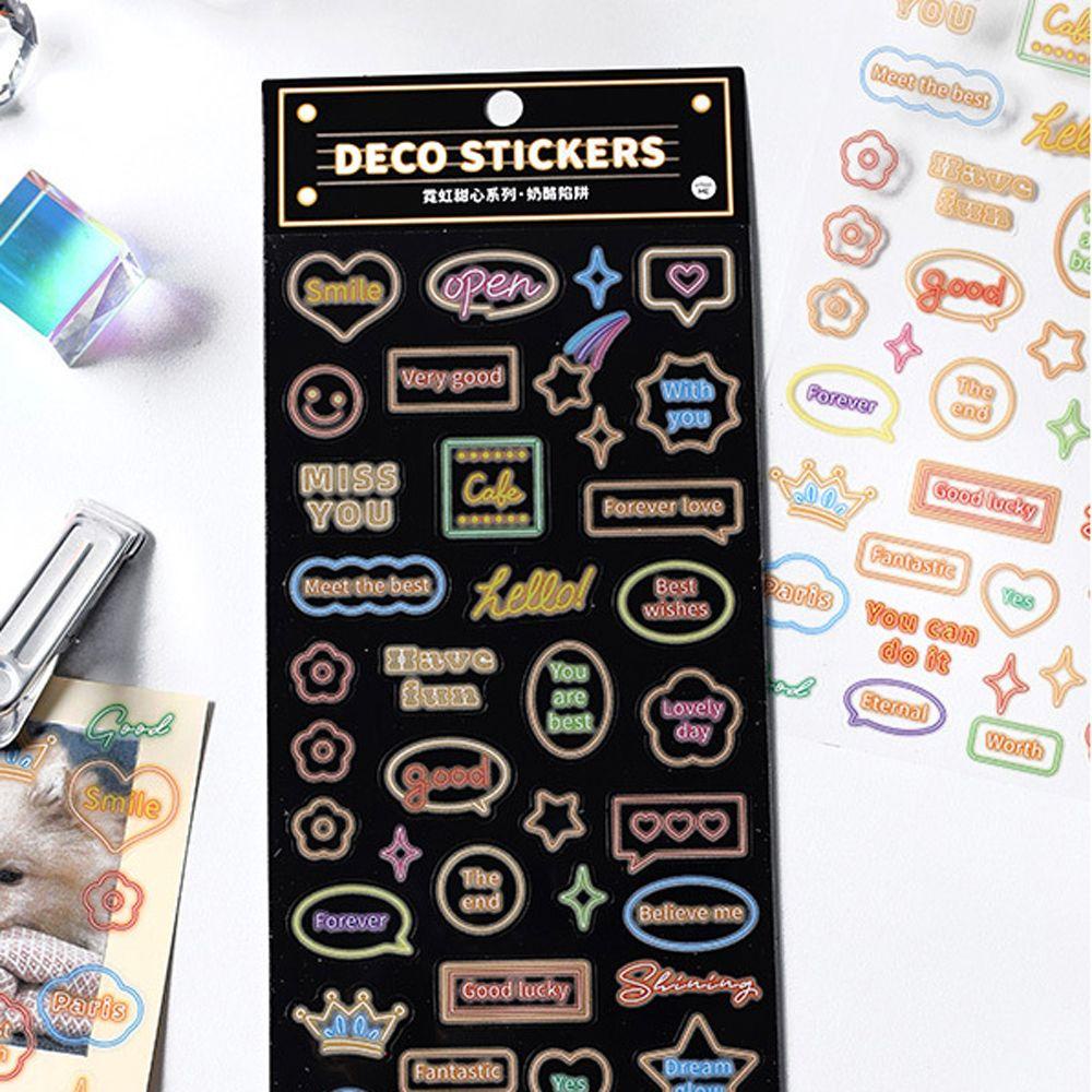 Miếng Dán Chữ Tiếng Anh Màu Cầu Vồng Sặc Sỡ Trang Trí Điện Thoại / Sổ Tay