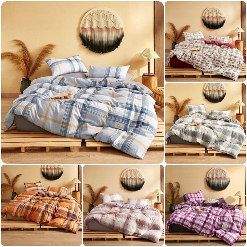 Bộ Sưu Tập Chăn Ga Gối Cotton Tici Màu Kẻ Phối