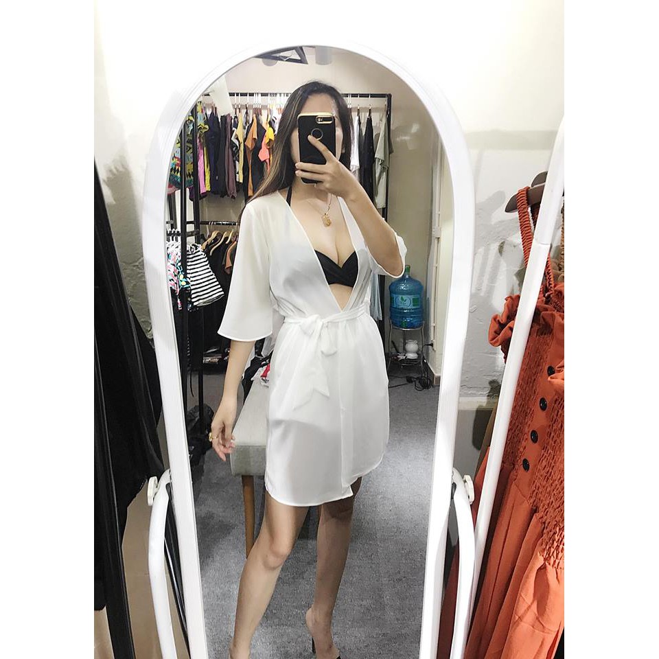 Kimono trơn đi biển đen, trắng. Hàng thiết kế cao cấp!!!