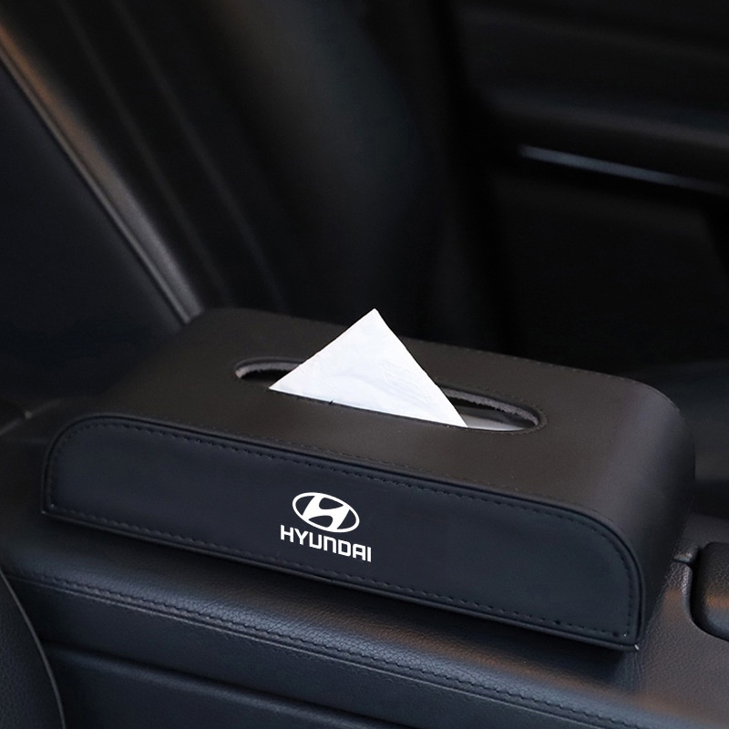 Hộp đựng giấy trên ô tô lô gô Hyundai KIA Mazda Toyota Honda Peugoet BMW Suzuki Lexus Mercedes MG, tặng kèm giấy