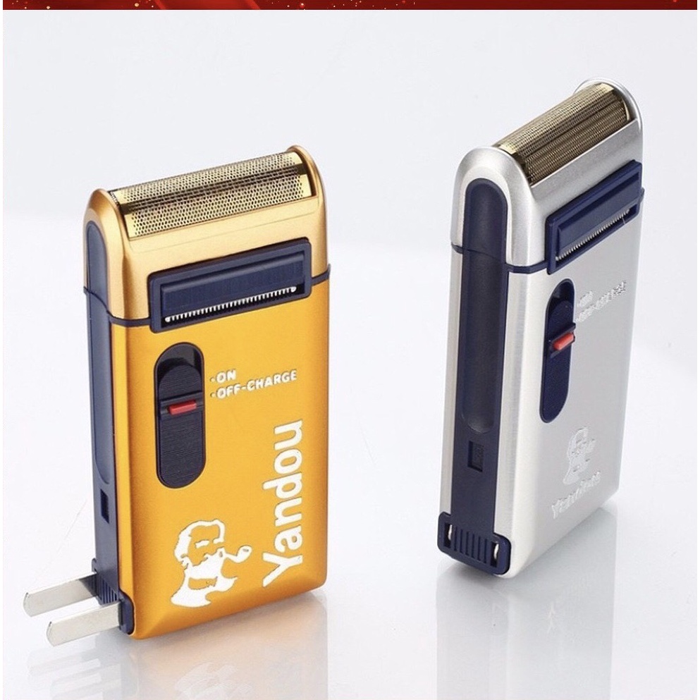Máy cạo Râu Yandou vỏ nhôm sang trọng phong cách mạnh mẽ pin siêu bền + tặng kèm bao da sạc pin cao cấp
