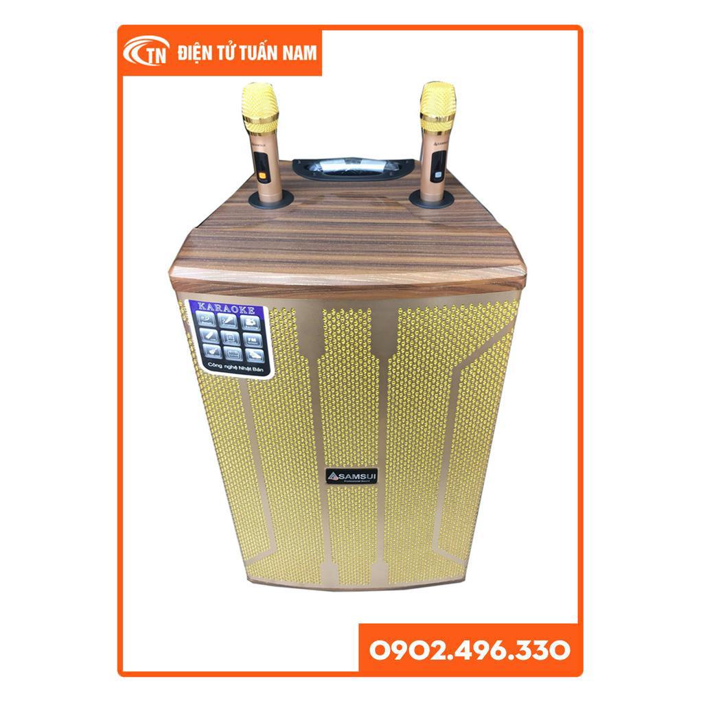 Loa kẹo kéo công suất lớn - Samsui 771A - Loa karaoke di dộng 4 tấc kèm 2 micro không dây cao cấp