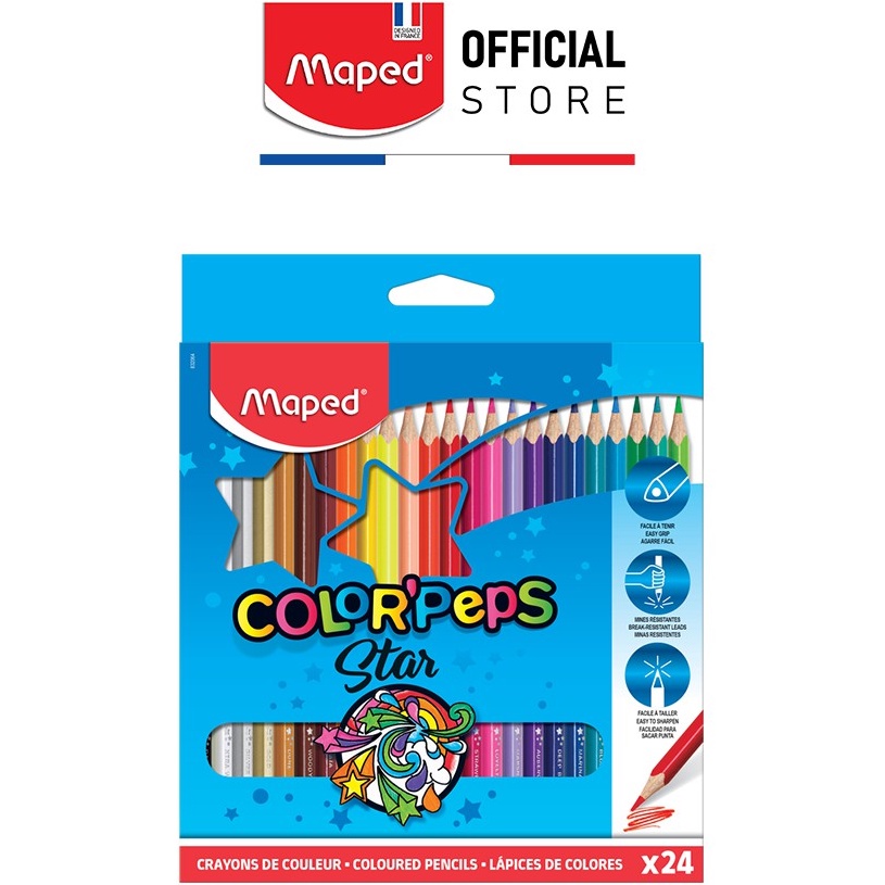 Chì màu Color'Peps - 24 màu (MAPED Chính Hãng)