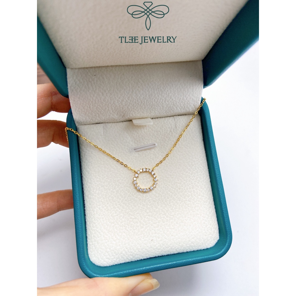 Dây chuyền bạc nữ TLEE Blue Sea cách điệu mẫu mới  mạ vàng 14kara lấp lánh TleeJewelry D0203
