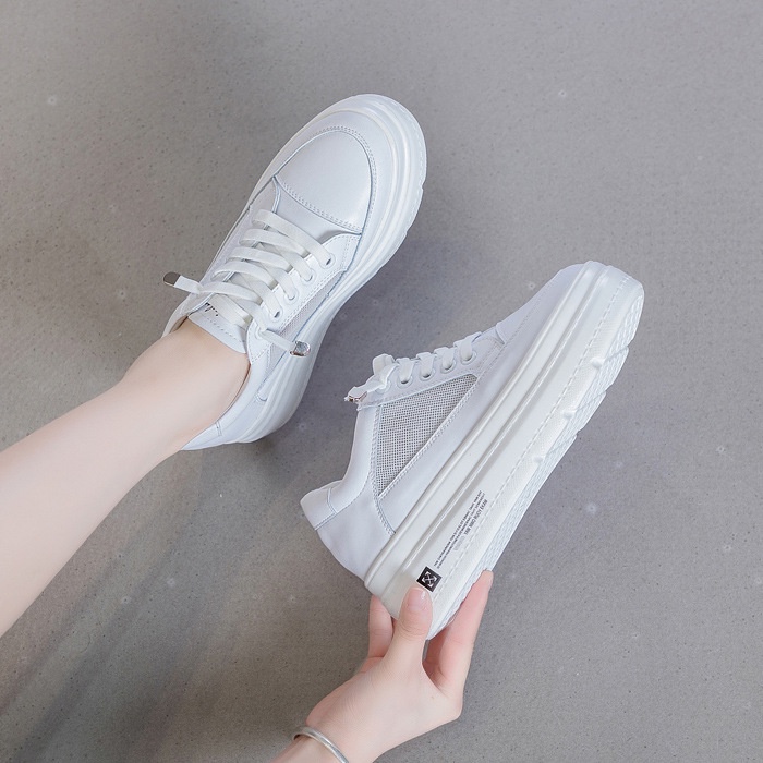 Giày Thể Thao Đế Dày Phối Lưới Màu Trắng Chất Liệu Da Size Nhỏ 31 32 33 Thời Trang Xuân Hè Cho Nữ | BigBuy360 - bigbuy360.vn