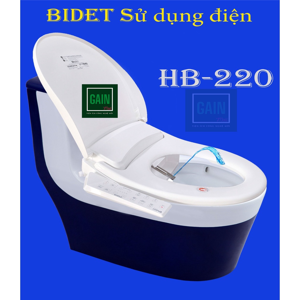 Nắp Bồn Cầu Điện Tử Thông Minh Hyundae Bidet HB220 Nhập Khẩu Hàn Quốc, BH 2 Năm Chống Nước IPX5, Sưởi Bệt, Sấy Khô