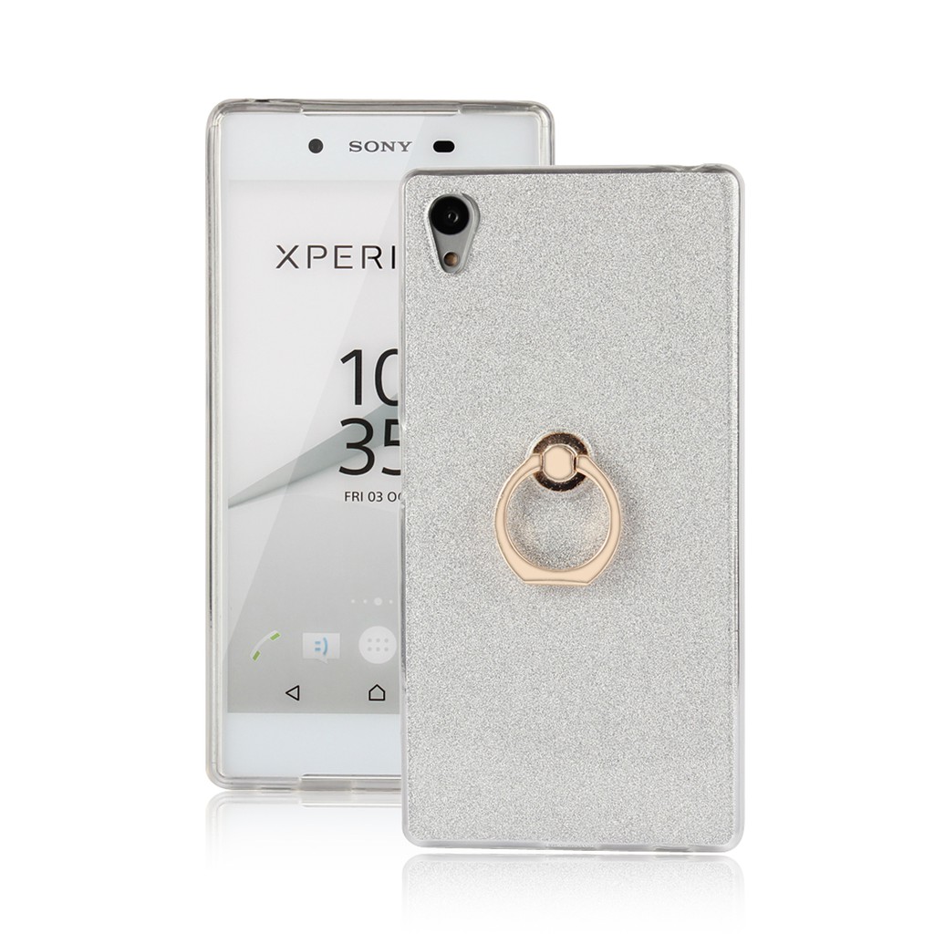 Ốp điện thoại kim tuyến có giá đỡ dạng nhẫn đeo tay cho Sony Xperia Z5