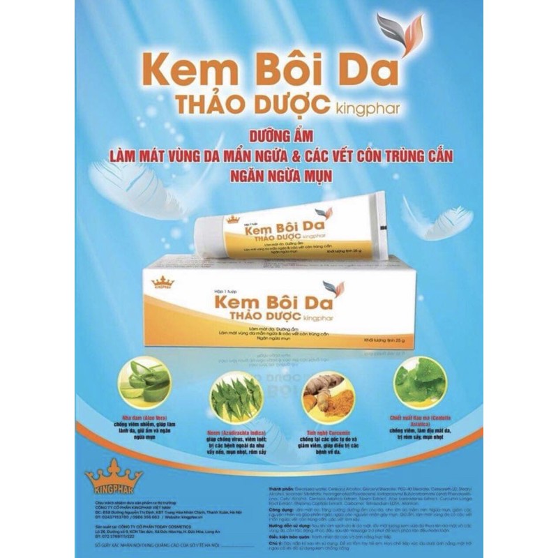 KEM BÔI DA THẢO DƯỢC - tupe 25g- làm mát da, tăng cường dưỡng ẩm cho da, cho làn da mềm mại