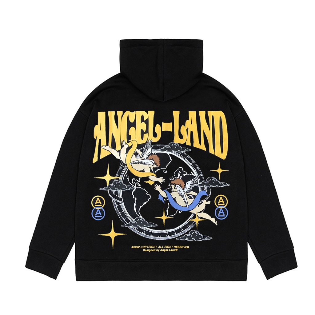 Áo Khoác Hoodie Khoá Kéo Angel-Land Night In Space Black Zip Hoodie Nỉ Bông - NZB