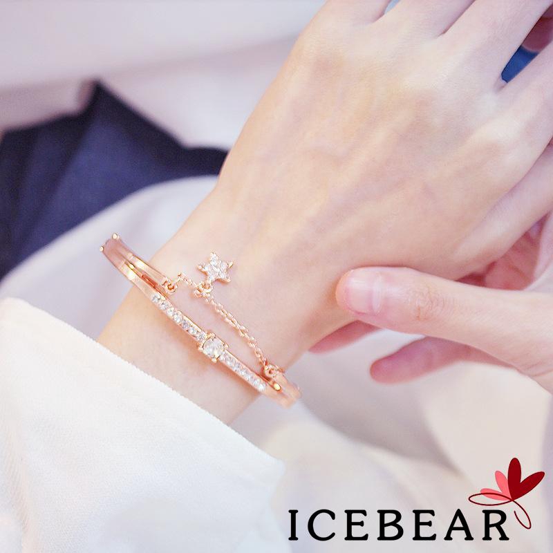 Vòng đeo tay đính kim cương lấp lánh thời trang dành cho nữ