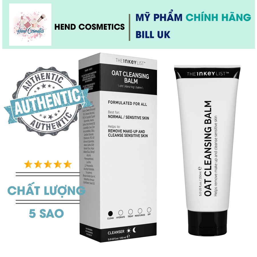 Sữa rửa mặt yến mạch THE INKEY LIST Oat Cleansing balm 150ml