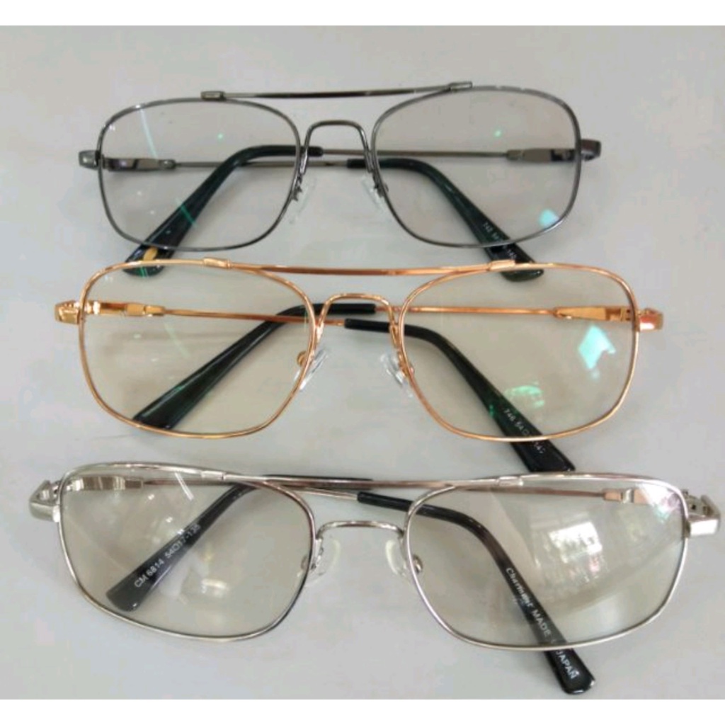 Kính Mắt Đổi Màu Gọng Titanium Dẻo Tròng Thủy Tinh