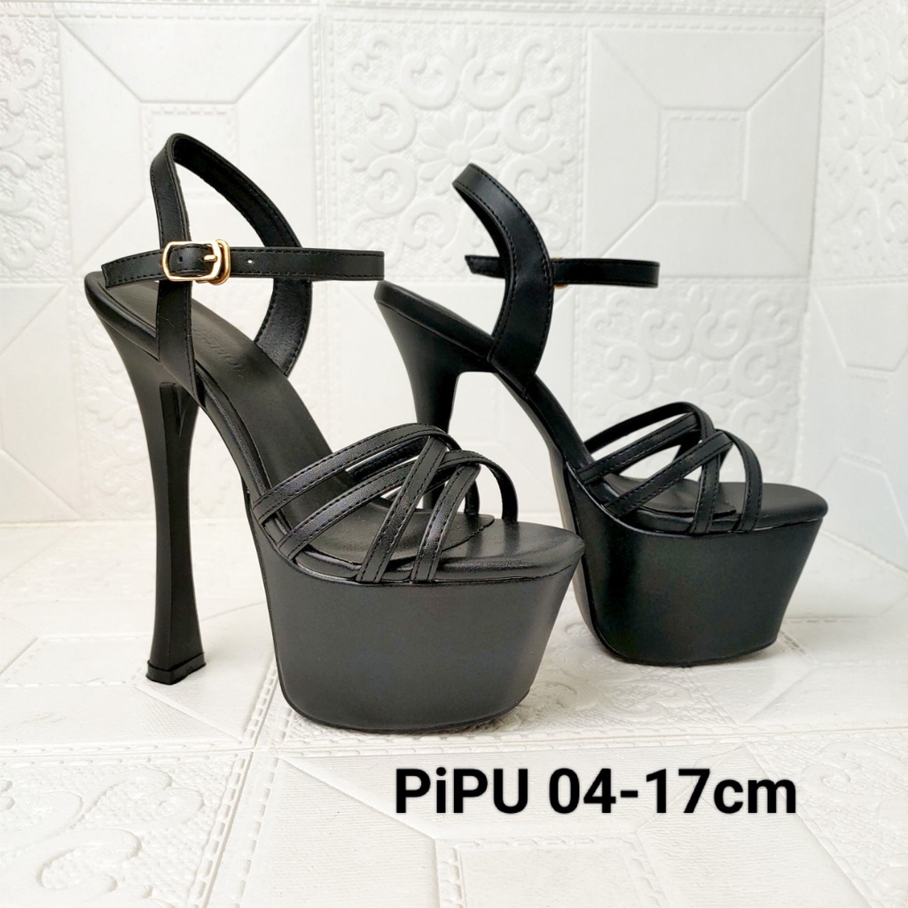 Giày cao gót đế đúp 17cm, sandal 4day thời trang,hoa hậu catwalk giày cưới,pipu 04-17cm p