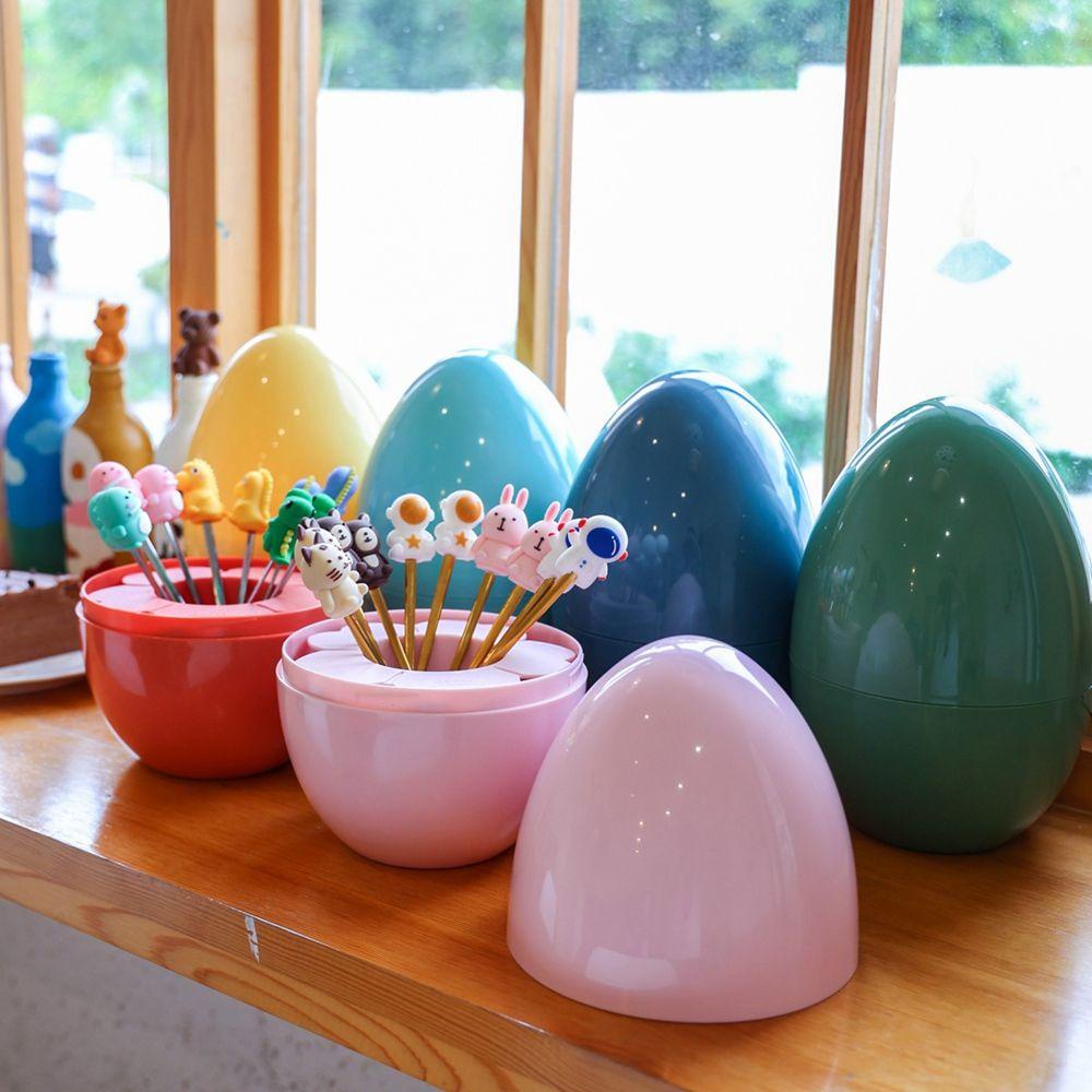 IVORY Bộ Muỗng Nĩa Ăn Tráng Miệng Hình Hộp Trứng Bằng Thép Không Gỉ Mạ Điện Sáng Tạo Dùng Làm Quà Tặ