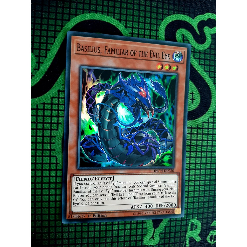 THẺ BÀI YUGIOH Monster Basilius, Familiar of the Evil Eye - INCH-EN030 - Super