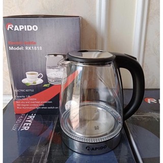 [HÀNG CHÍNH HÃNG] Ấm siêu tốc thuỷ tinh Rapido
