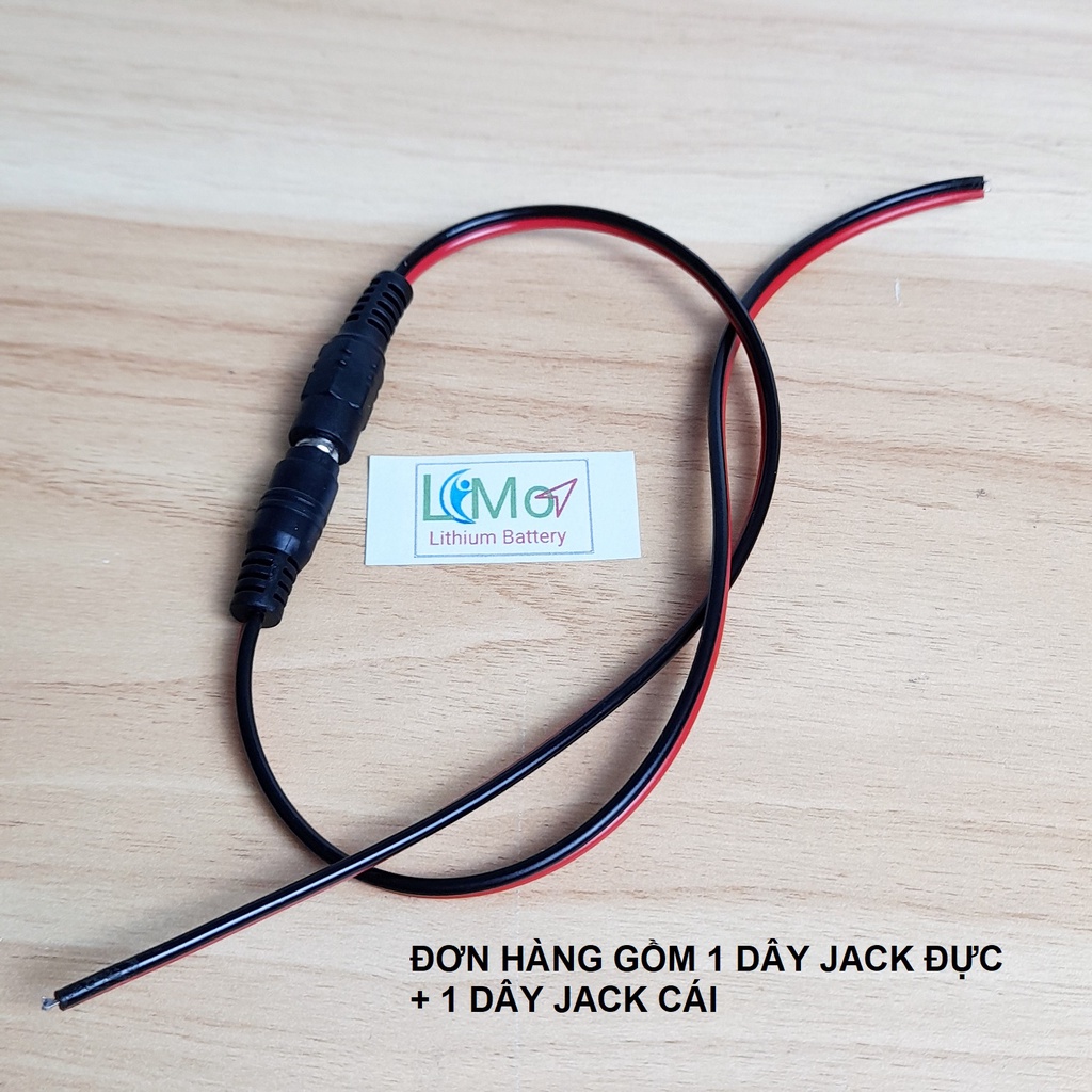 Dây jack hàn pin gồm jack đực jack cái . Dùng làm jack sạc, jack kết nối. Jack 5.5mmx2.1mm - LIMO