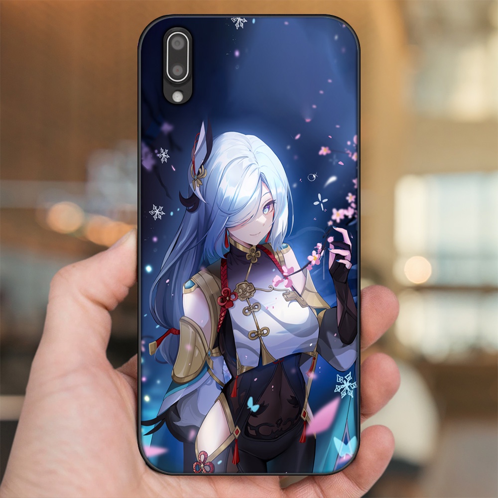 Ốp lưng Vivo Y93 viền đen in hình Shenhe Genshin Impact