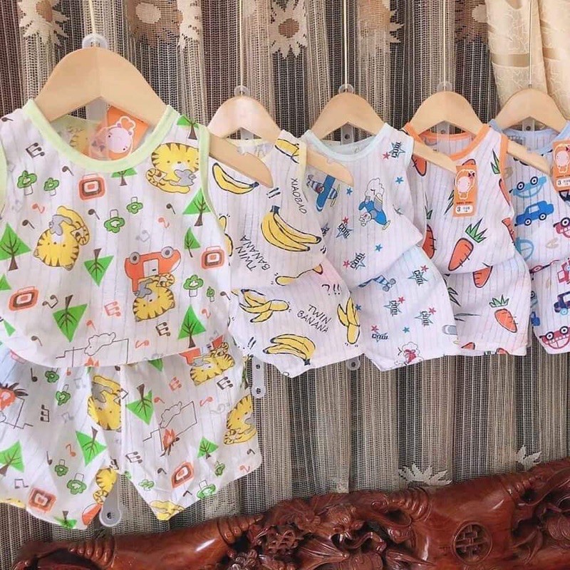 BỘ COTTON BA LỖ cho BÉ TRAI - BÉ GÁI - BỘ MÙA HÈ SIÊU MÁT