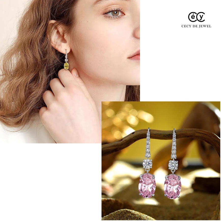 KHUYÊN TAI BẠC Ý 925 - CECY LUXURY PINK 0674
