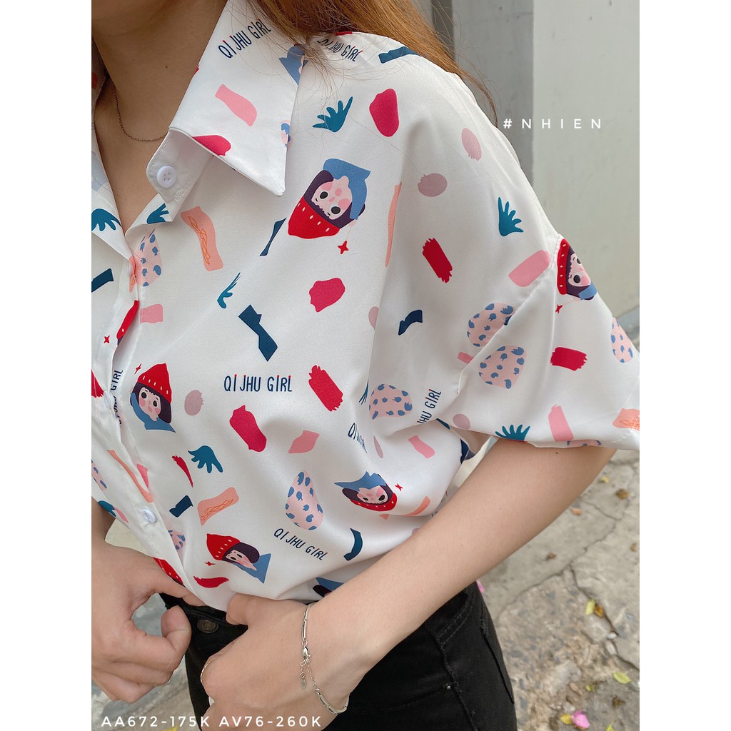 [Mã WASKT304 giảm 15% tối đa 30K đơn 99K] Áo Sơ Mi Họa Tiết_Nhienvintage AA672 | BigBuy360 - bigbuy360.vn