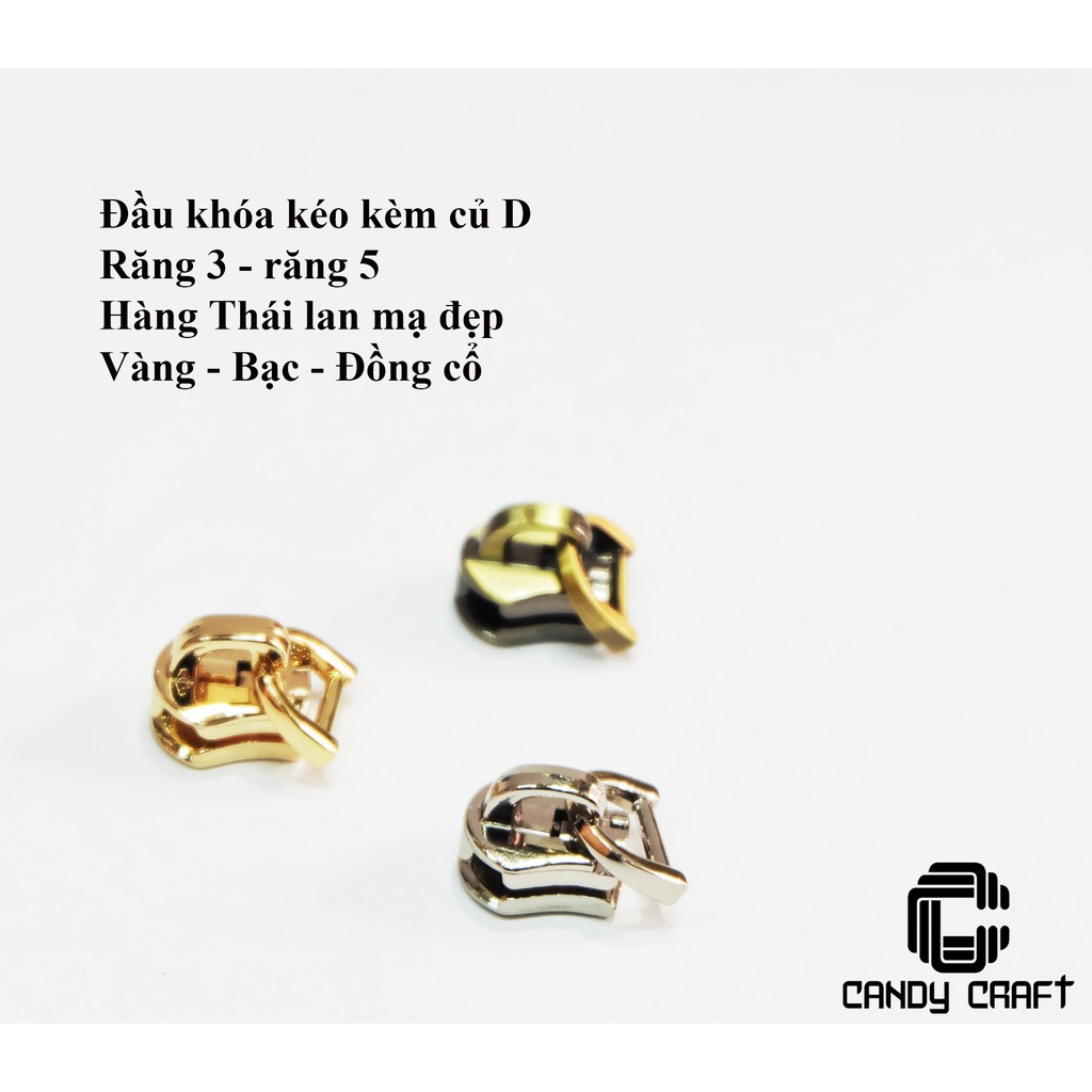 Đầu khóa kéo răng 5 - răng 3 - hàng Thái Lan