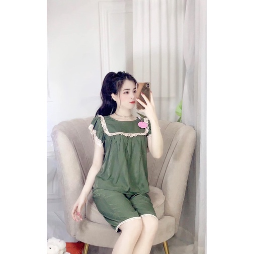 Bộ Mặc Nhà Chất Đũi Pha Ren Siêu Xinh Mềm Mát Sang Sịn