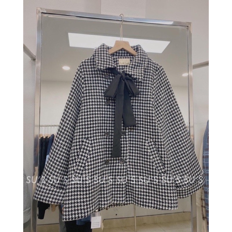 [HÀNG SẴN]ÁO DẠ CỔ NƠ RỜI HOẠ TIẾT ZICZAC 8 CÚC SIÊU XINH | BigBuy360 - bigbuy360.vn