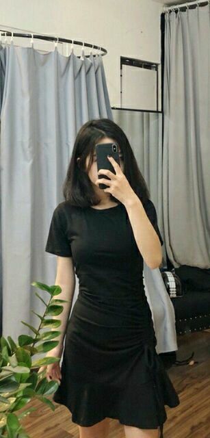 Đầm tay ngắn đuôi cá rút bên (av) | BigBuy360 - bigbuy360.vn