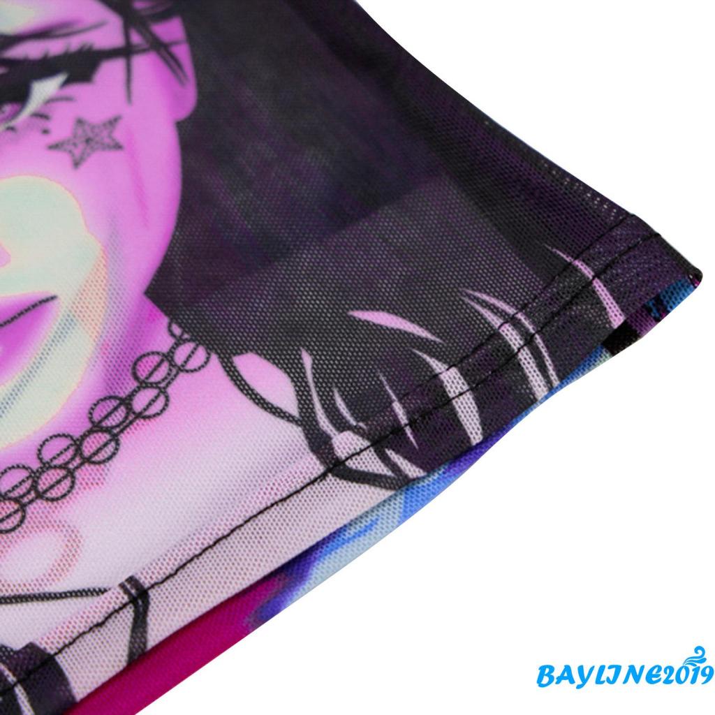 Áo croptop tay dài cổ tròn in hình khuôn mặt nhiều màu sắc dành cho nữ