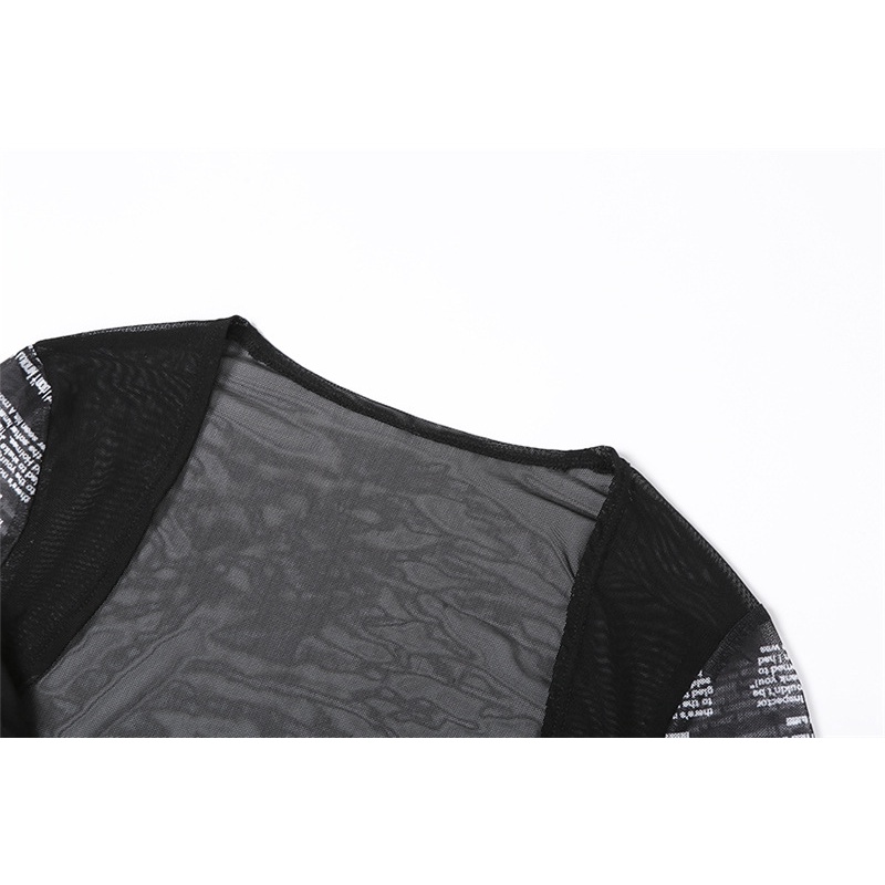 Áo tanktop nữ DUNEA tay dài in chữ thời trang