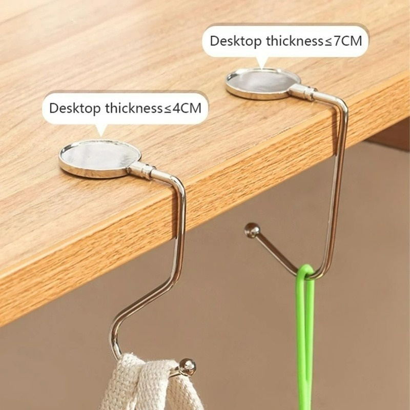 Móc Treo Túi Xách Bằng Thép Không Gỉ Đa Năng Có Thể Gấp Gọn Tiện Dụng