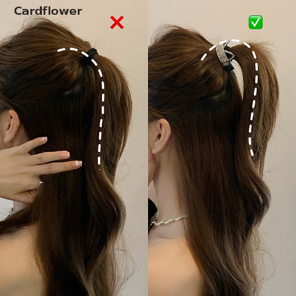 &lt; Cardflower &gt; Kẹp Tóc Đính Đá Ngọc Trai Giả Cao Cấp Cố Định Tóc Đuôi Ngựa Cải Tiến