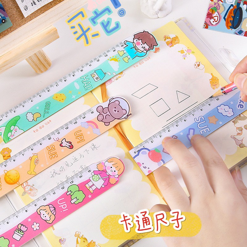 Thước Kẻ Cao cấp 15Cm Họa Tiết Hoạt Hình Xinh Xắn