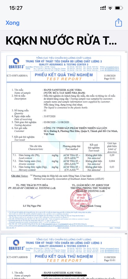 GEL RỬA TAY DIỆT KHUẨN DƯỠNG ẨM  NHA ĐAM TƯƠI 2 TRONG 1 YLAVENDER