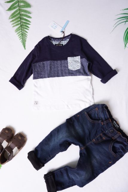 Áo phông phối màu bé trai INDIE KIDS dư xịn