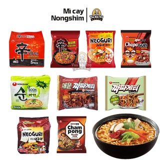 Tổng hợp lốc mì cay Nongshim, mì Shin, Chapaghetti, Chapaguri mì chay soon
